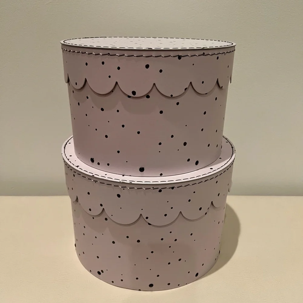 H&M white Polka Dot Storage Boxes 2